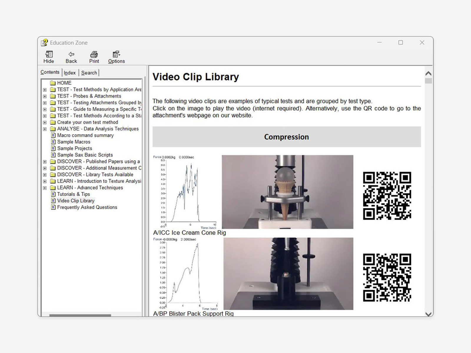 Video clip library in Education Zone