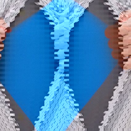 Person ripping shirt open