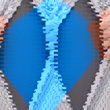 Person ripping shirt open