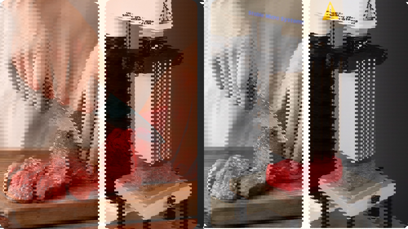 Imitative test of cutting meat