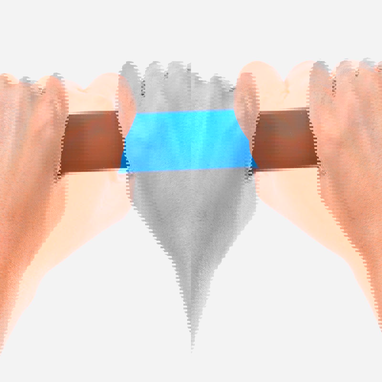 Person bending PVC pipe