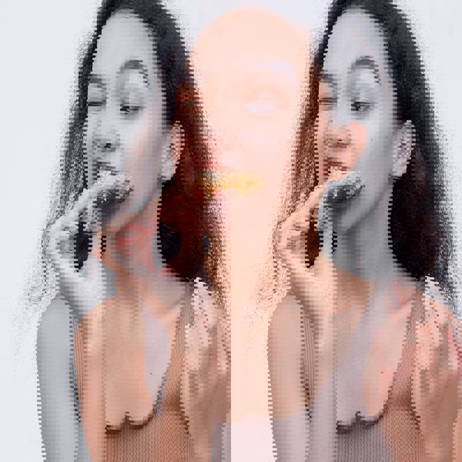 Person eating tough food