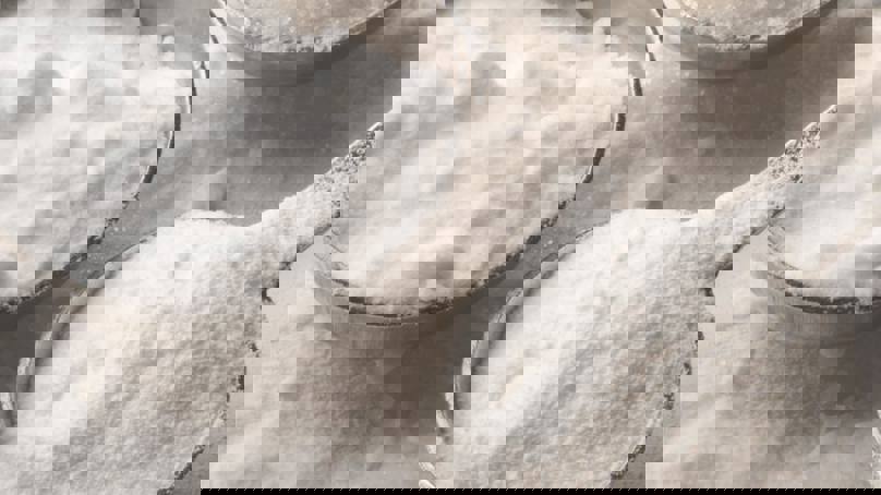 Various White Powders And Granules In Measuring Spoons