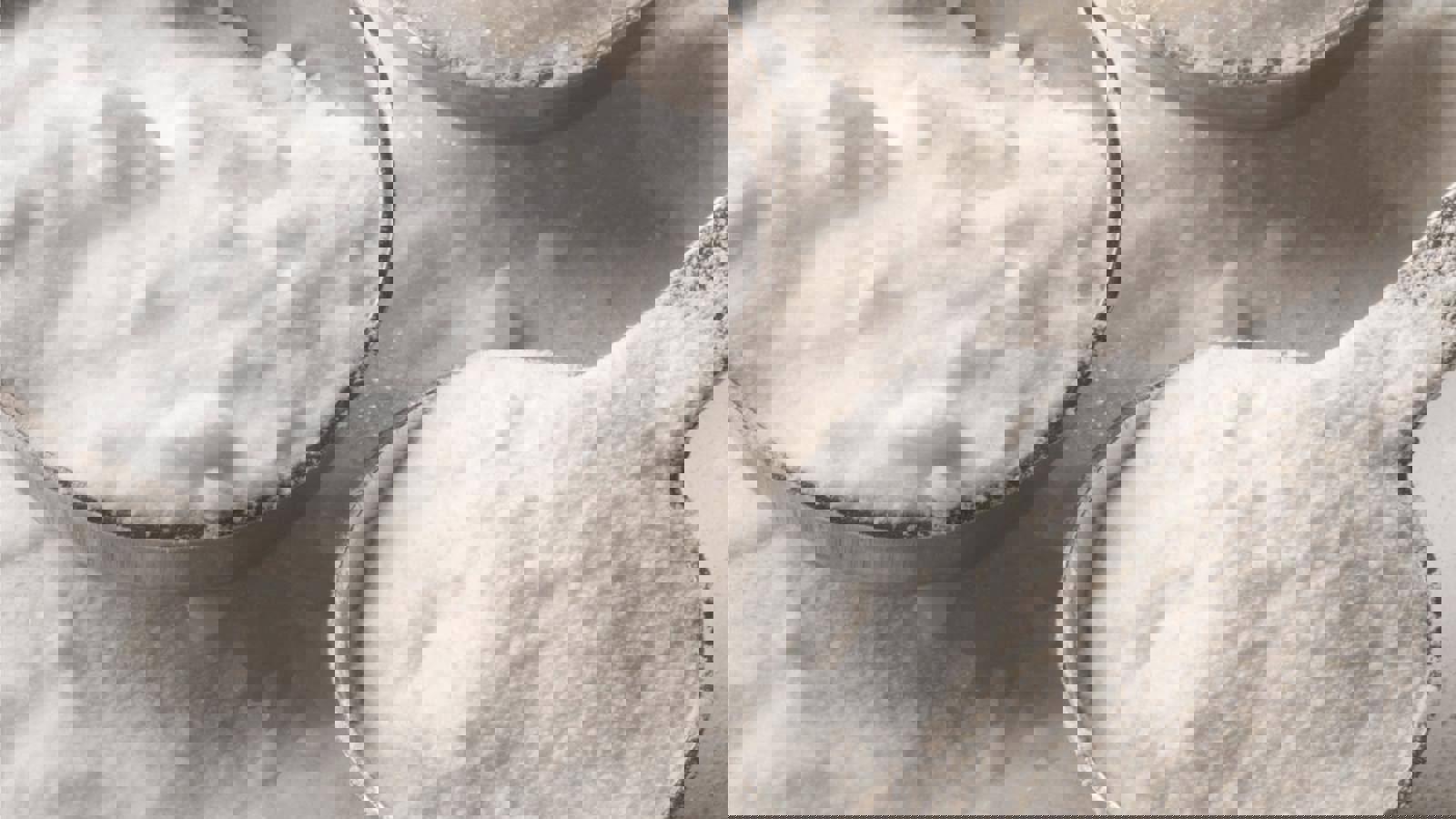 Various White Powders And Granules In Measuring Spoons