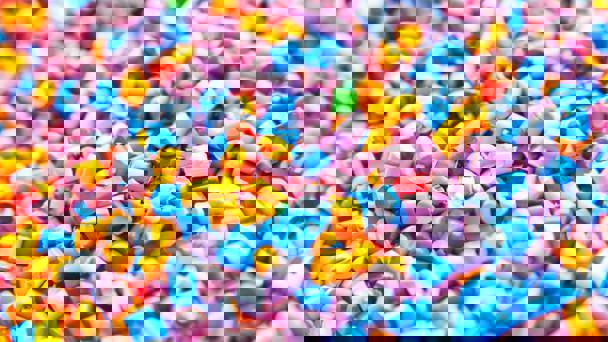 Multi Coloured Polymer Granules