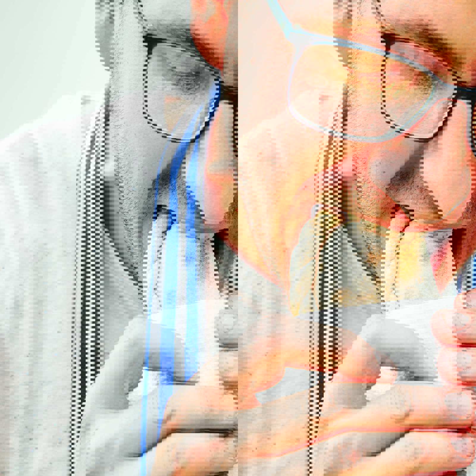 Person eating empanada