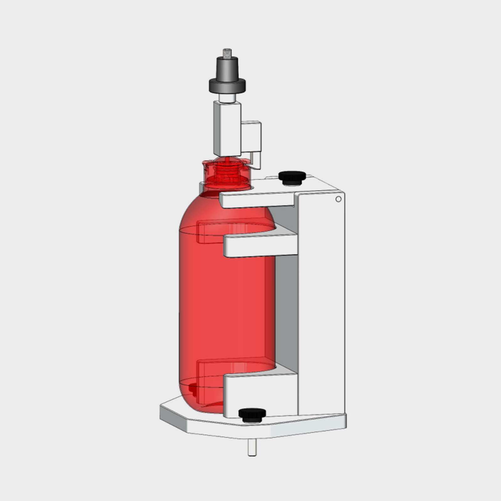 Custom design supporting plastic bottle for open-close tests