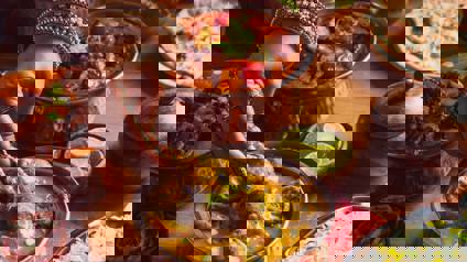 Selection Of Indian Curry Dishes