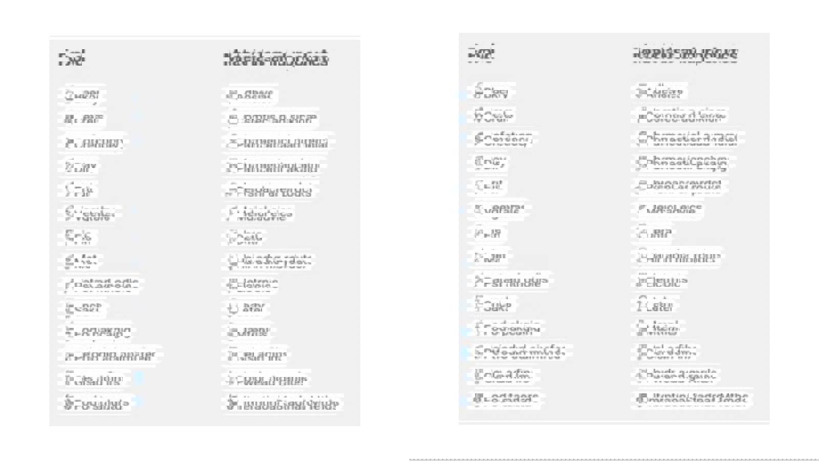 Applications areas list in software screenshot
