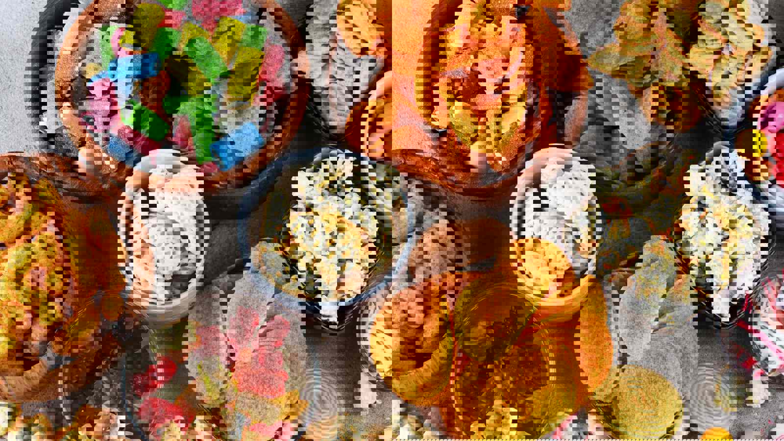 Selection of sweet and savoury snacks