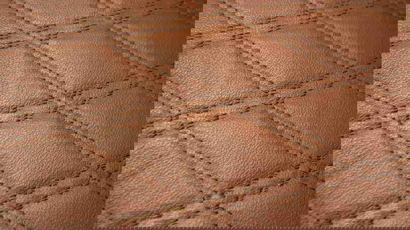Close Up Of Diamond Pattern Stitching On Leather