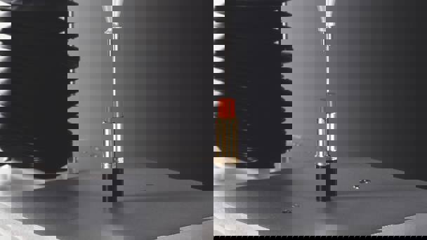 P:2 2Mm Cylinder Probe Attached To Texture Aanalyser Testing Red Lipstick