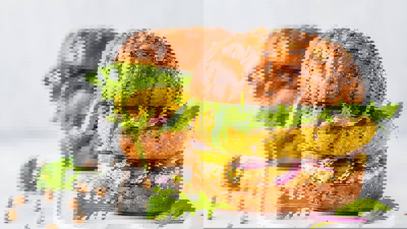 Vegan chick pea burgers