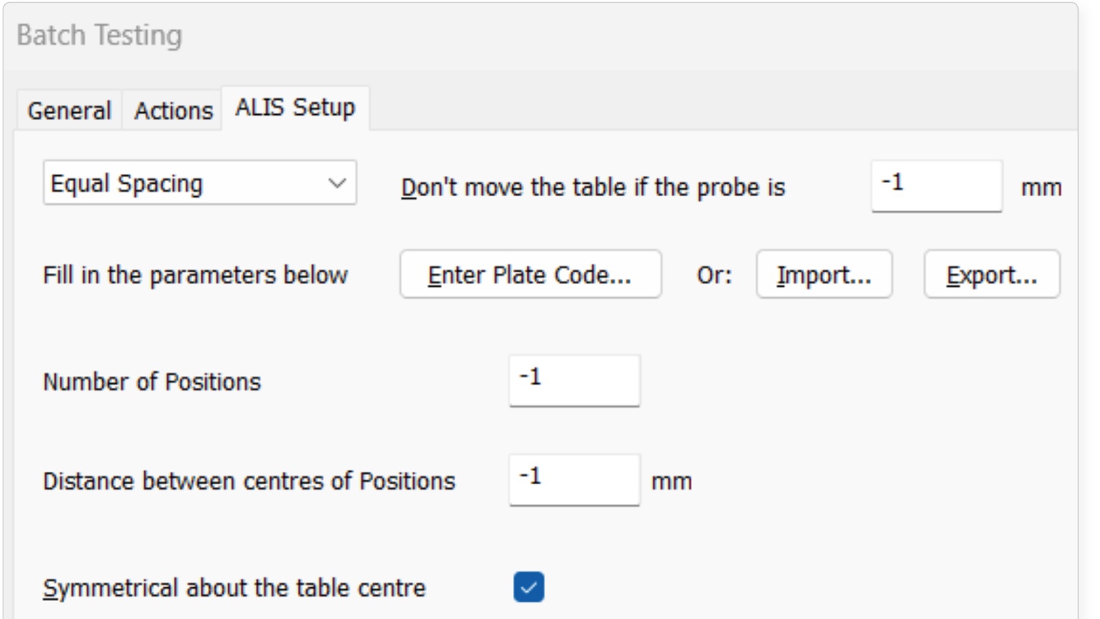 Screenshot of Exponent Connect software – configuring test positions according to bespoke test plate