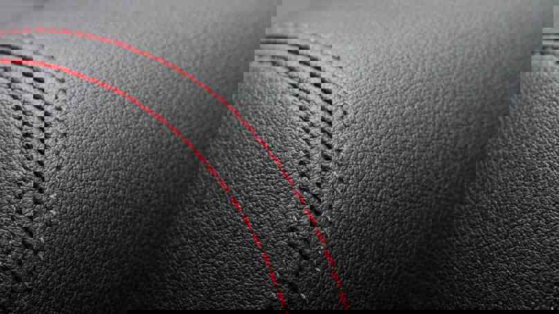 Close Up Of Stitching On Leather