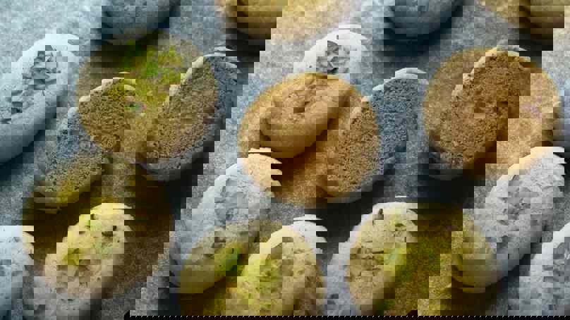 Almond Cookies Cooling On A Rack