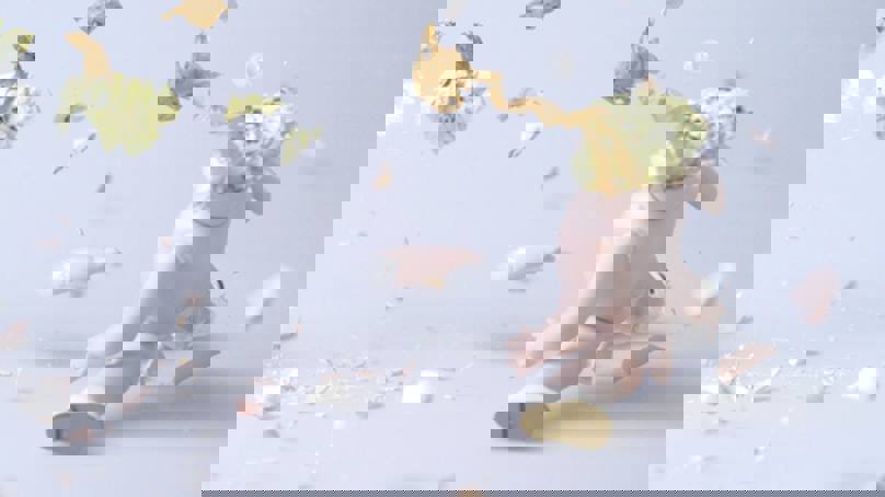 China Doll Breaking Into Pieces