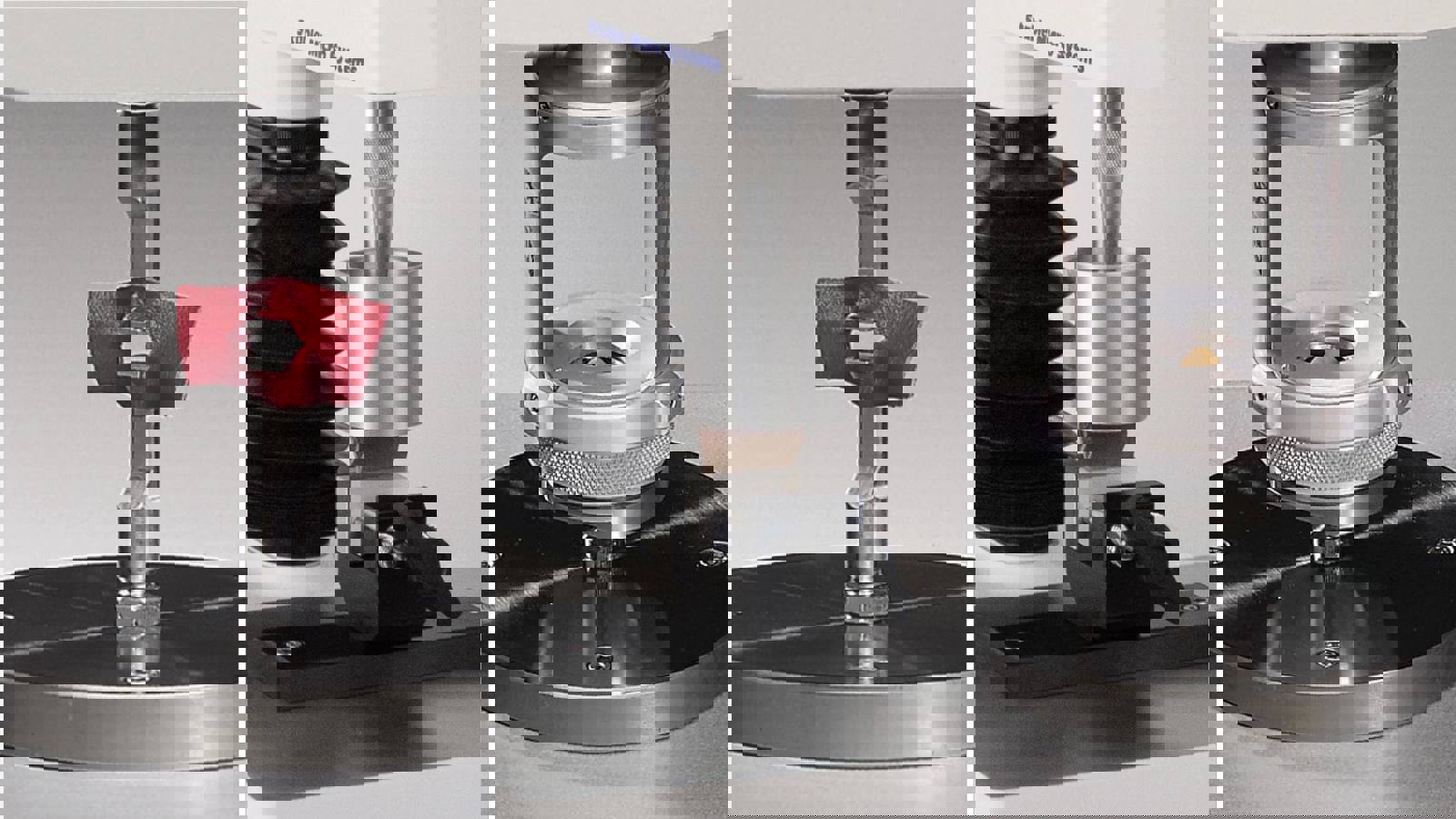 Texture Analyser featuring Slot Tear Rig, Leather Loop Test Rig and Lastometer Ball Burst Rig