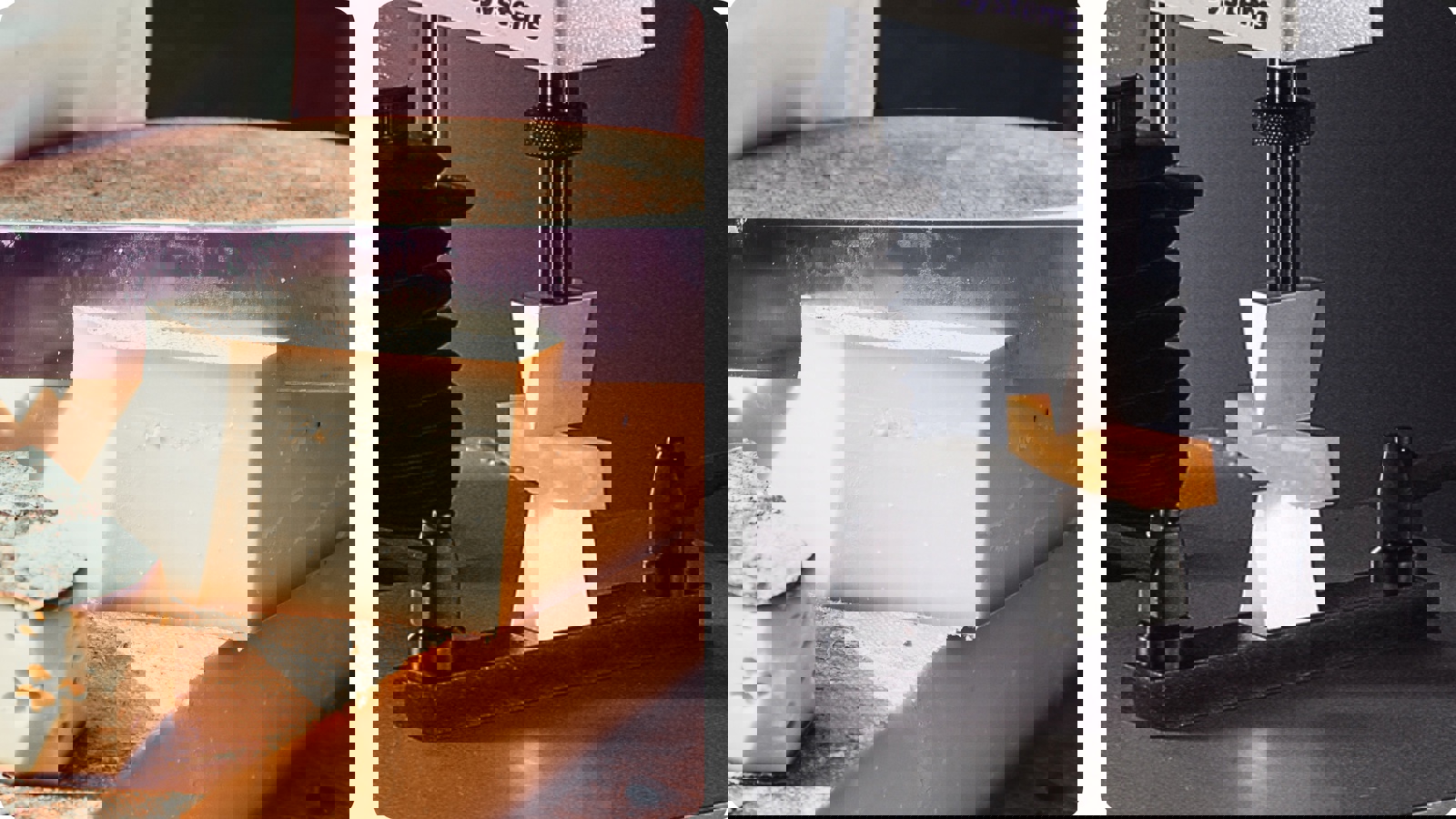 Imitative test of cutting cheese