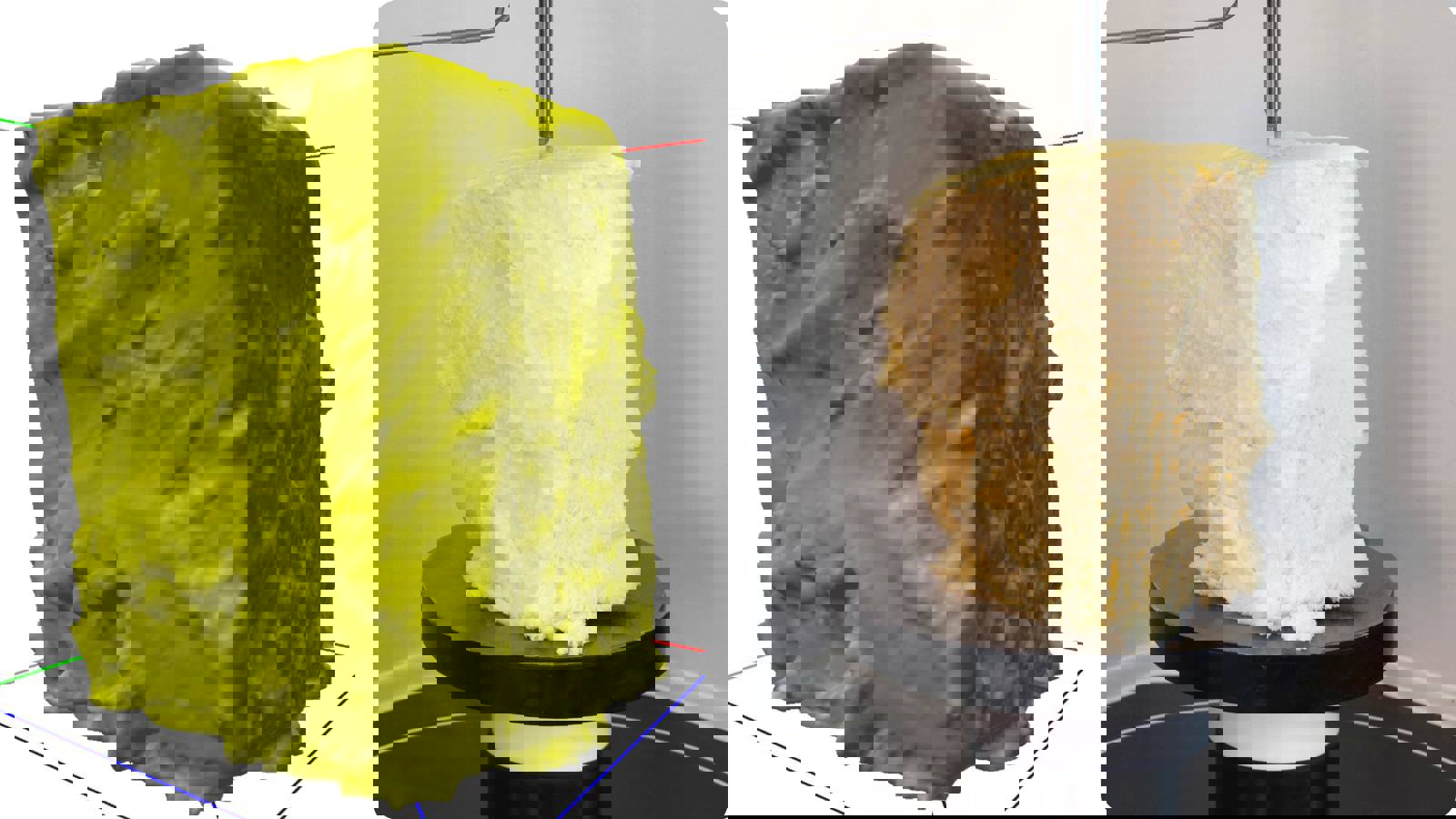 Volscan Profiler with ice cream and scan of block of ice cream