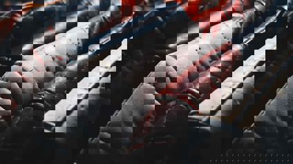 Close Up Of Leather Jacket Stitching