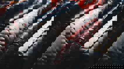 Close Up Of Leather Jacket Stitching